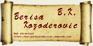 Beriša Kozoderović vizit kartica